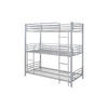 ETAGENBETT - 3 Personen - 3 x 90 x 190 cm - Metall - Silberfarben - ELOUAN III - Silberfarben, Metall - Vente-Unique