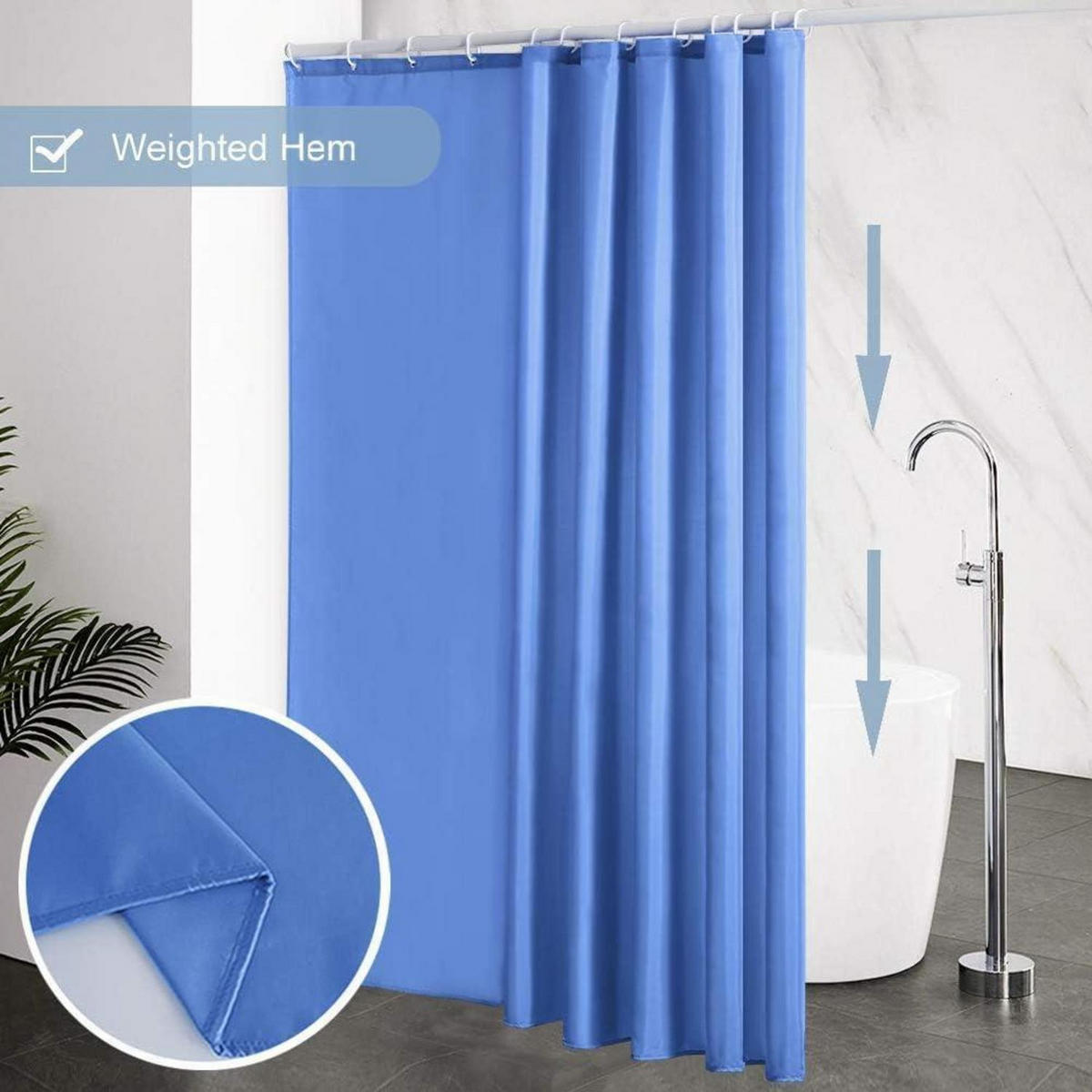 DUSCHVORHANG Blau 244 x 200 cm - Blau, Textil (244/200cm)