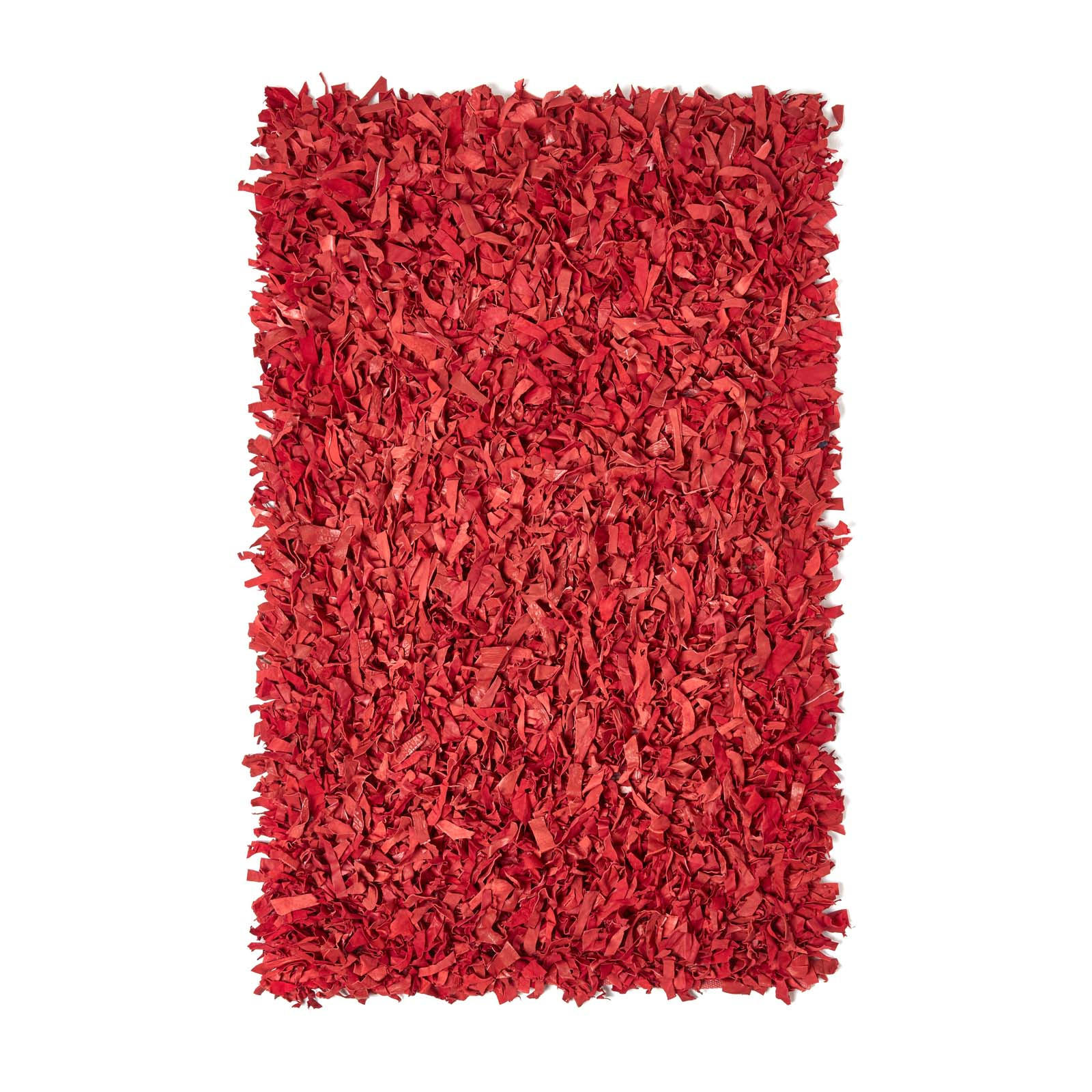 SHAGGY-TEPPICH Dallas 120/180 cm - Rot, Leder (120/180cm) - Homescapes
