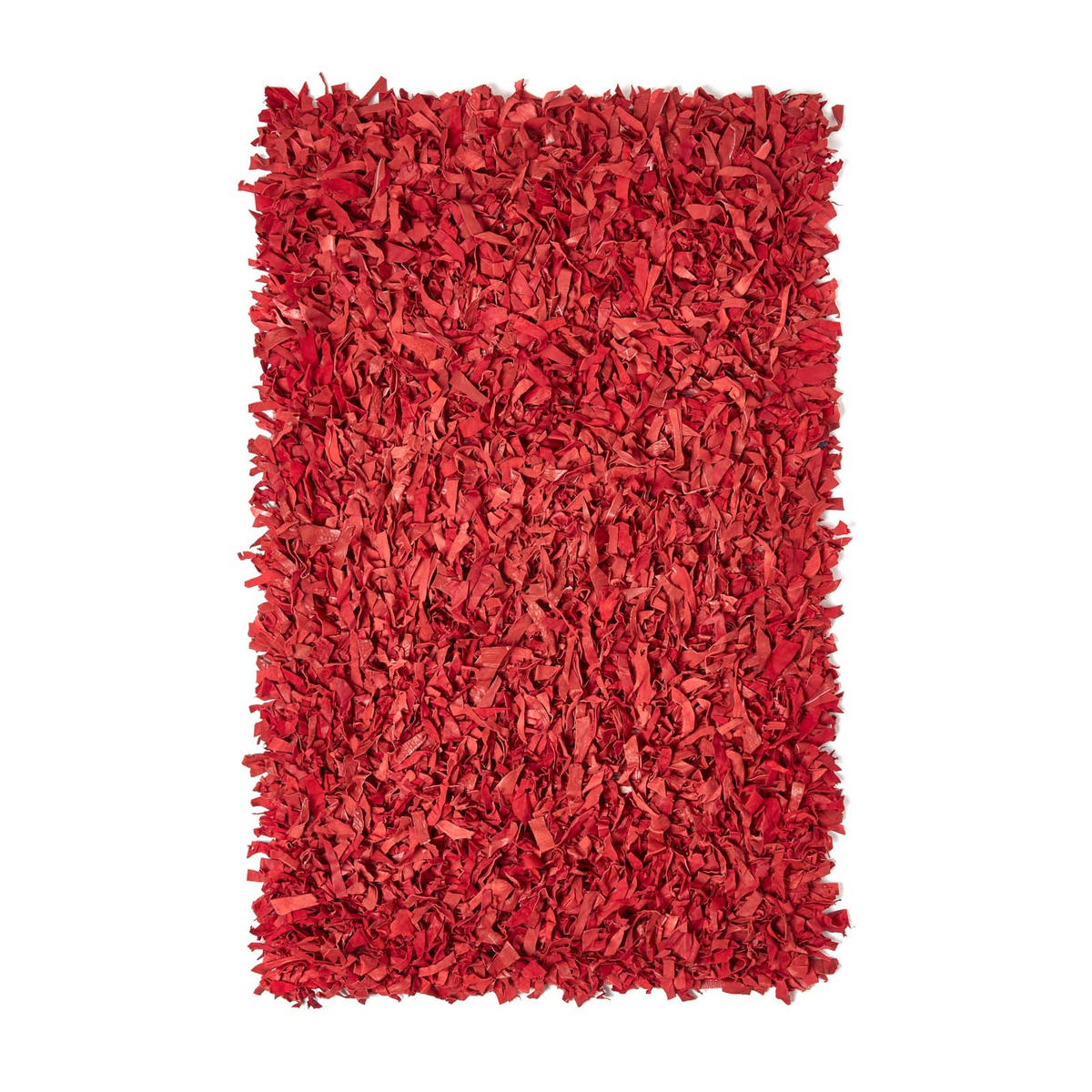 SHAGGY-TEPPICH Dallas 120/180 cm - Rot, Leder (120/180cm) - Homescapes