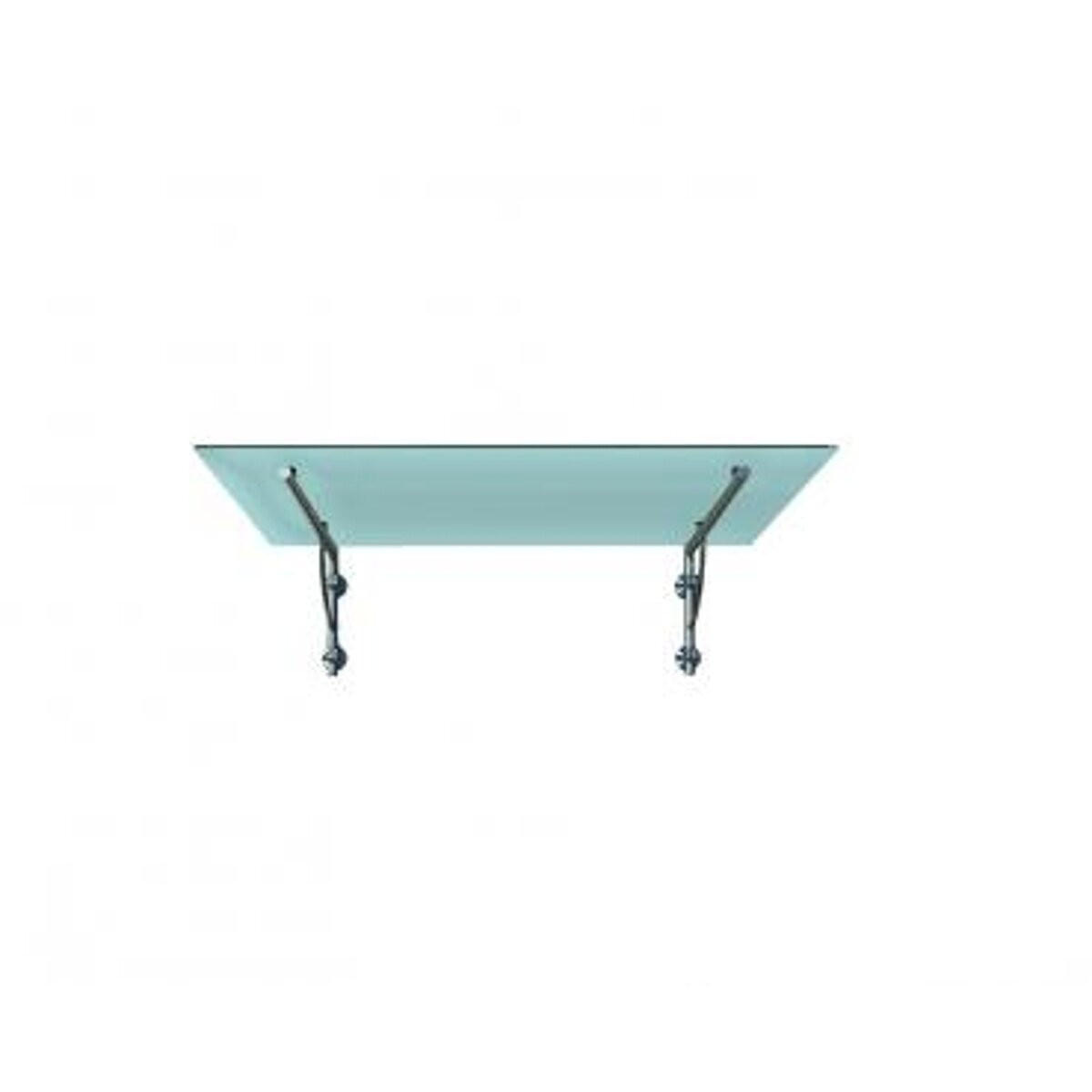 GLASVORDACH 200x90 cm Sicherheitsglas Edelstahl Satiniert LB-Silber - Weiß, Glas (200/1.31/90cm) -  Glaswerk Westfalen