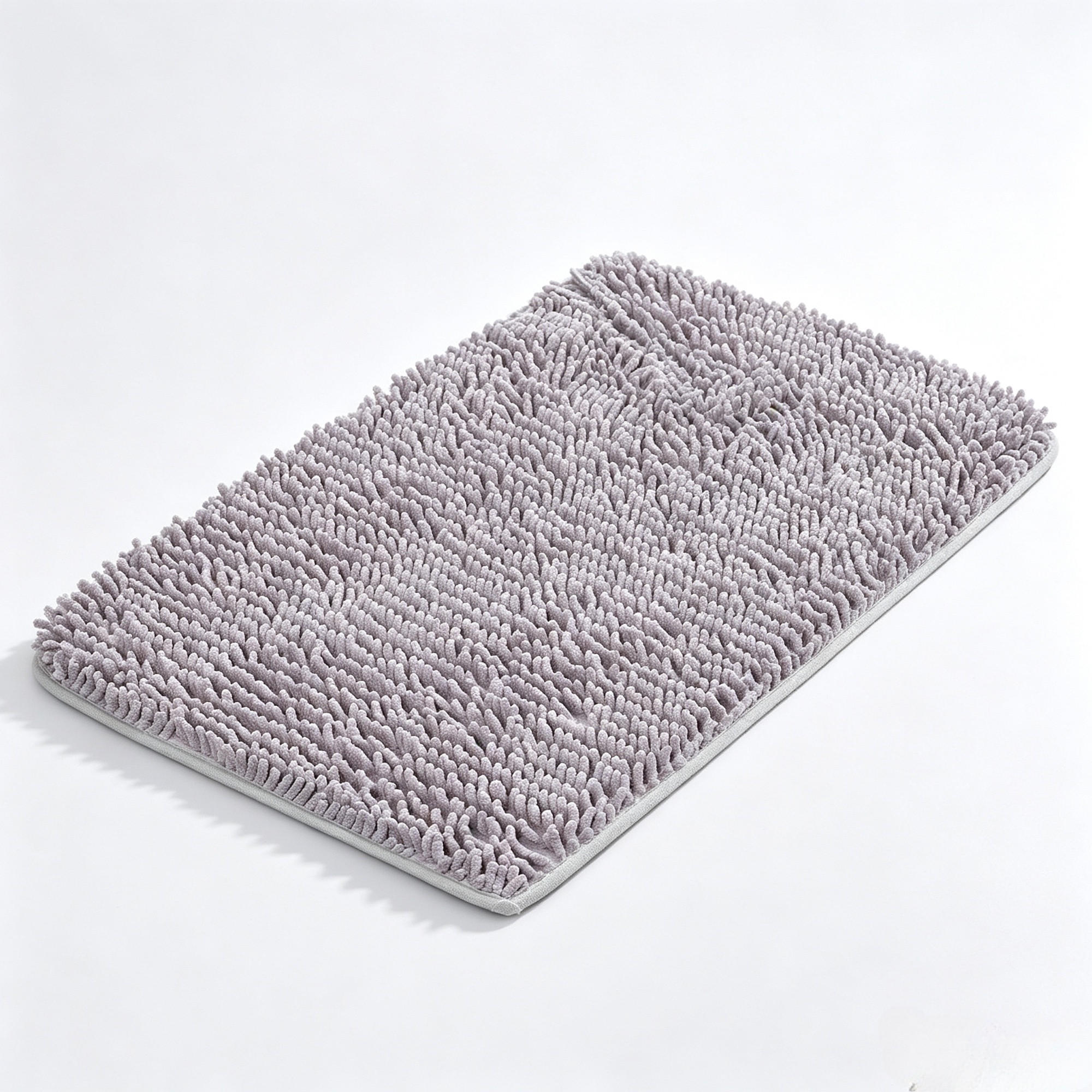 DUSCHMATTE – 40 x 60 cm – Hellgrau – Chenille-Material - Hellgrau, Textil (30/25cm)