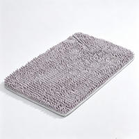 DUSCHMATTE – 40 x 60 cm – Hellgrau – Chenille-Material - Hellgrau, Textil (30/25cm)