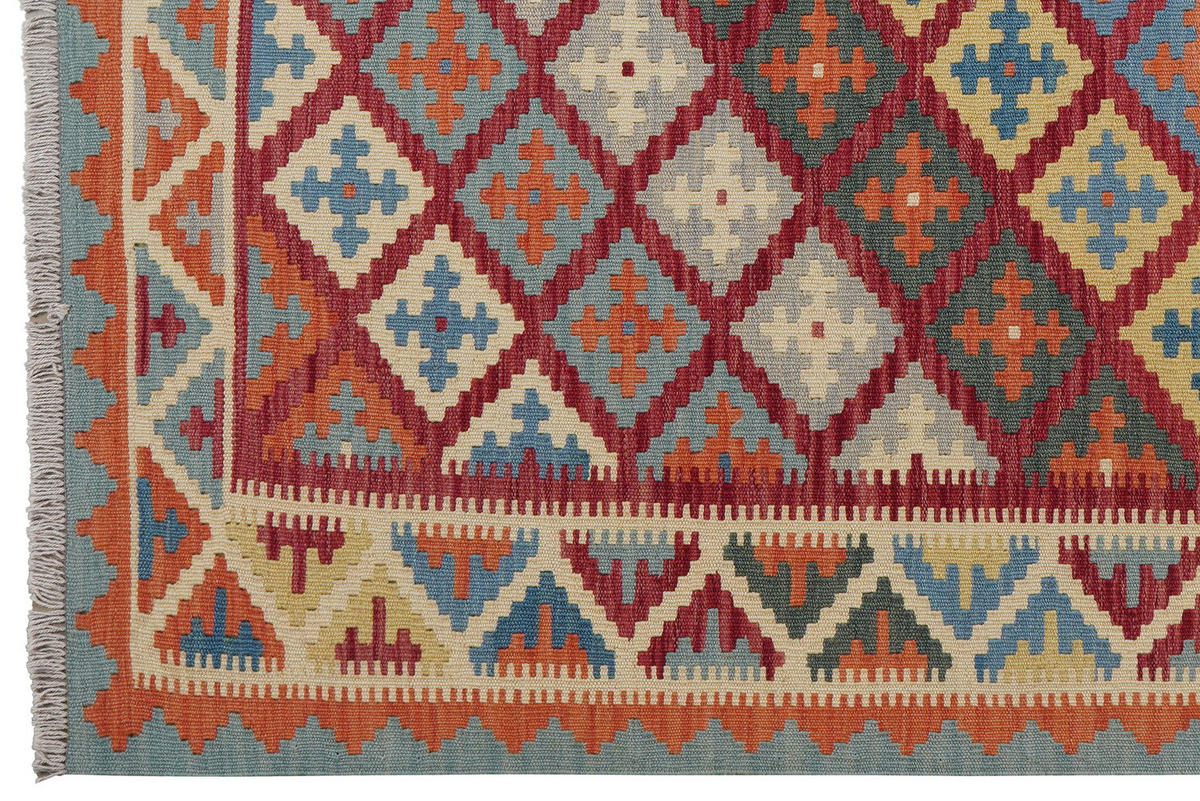 HANDWEBTEPPICH Kelim Gashgai Rot 198/158 cm Schurwolle - Rot, Textil (158/198cm) - Looma