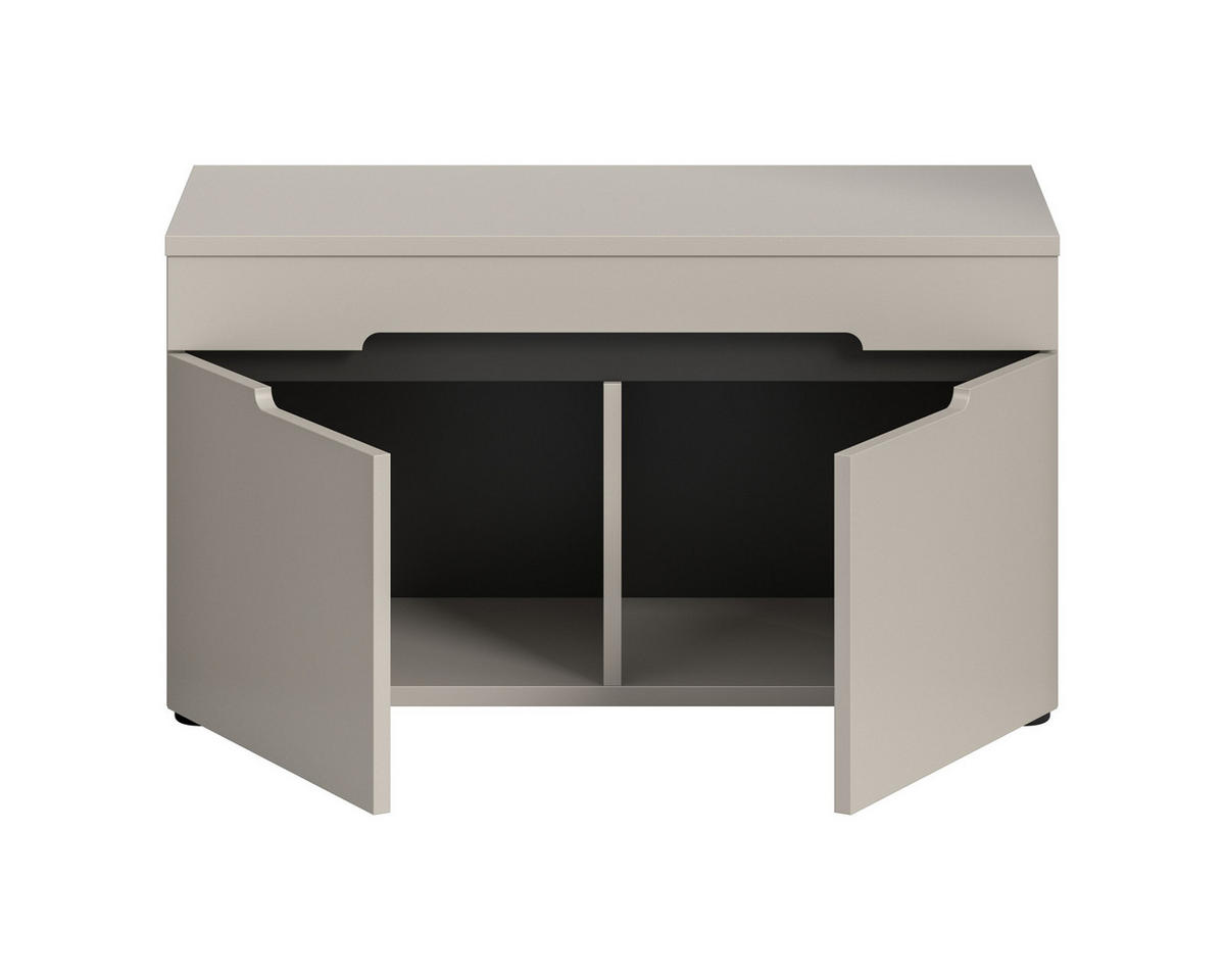 SITZBANK Nova Garderobe in Basalt grau Nachbildung und Artisan Nachbildung B/H/T: 80x45x37 cm - Kaschmir, Holzwerkstoff (80/45/37cm) - Homes & Jones