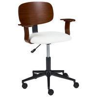 SCHREIBTISCHSTUHL Kunstleder Weiß Gunnison - Braun/Weiß, Textil/Metall (63/74/63cm) - Beliani