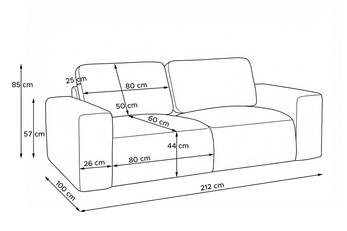 2-SITZER SOFA ZUCCO, Braun - Braun, Holz/Holzwerkstoff (212/85/100cm) - KONSIMO®