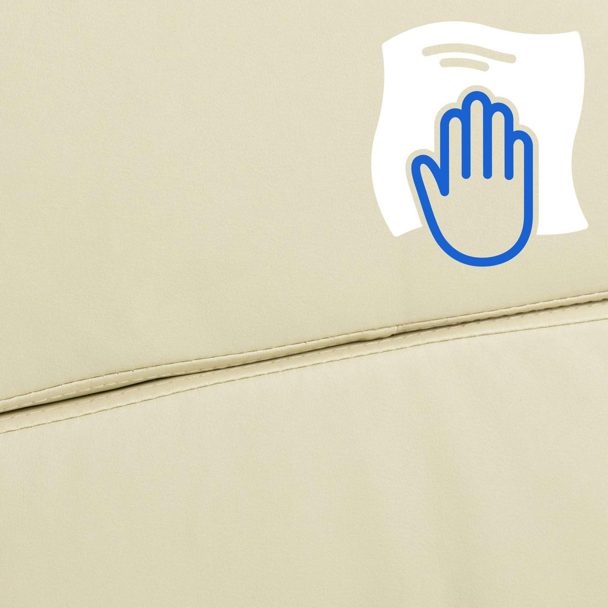 CHEFSESSEL Lederlook creme - Chromfarben/Creme, Textil/Metall (61/107/65cm) - CLP