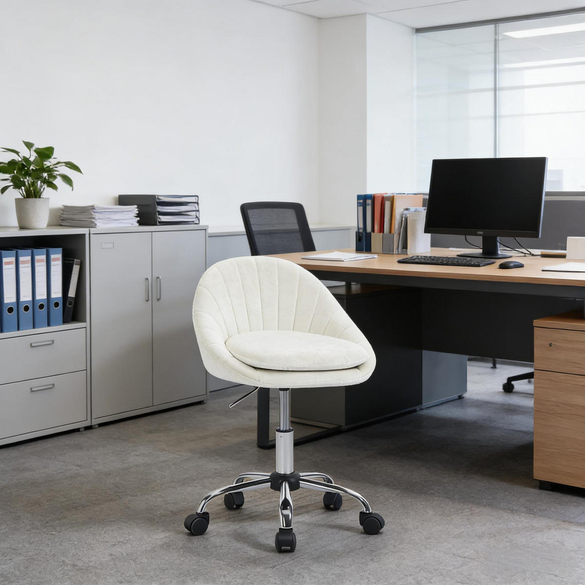 BÜROSTUHL Beige 52/52/82 cm - Beige, Metall (47.5/82/52cm) - PANGIVO