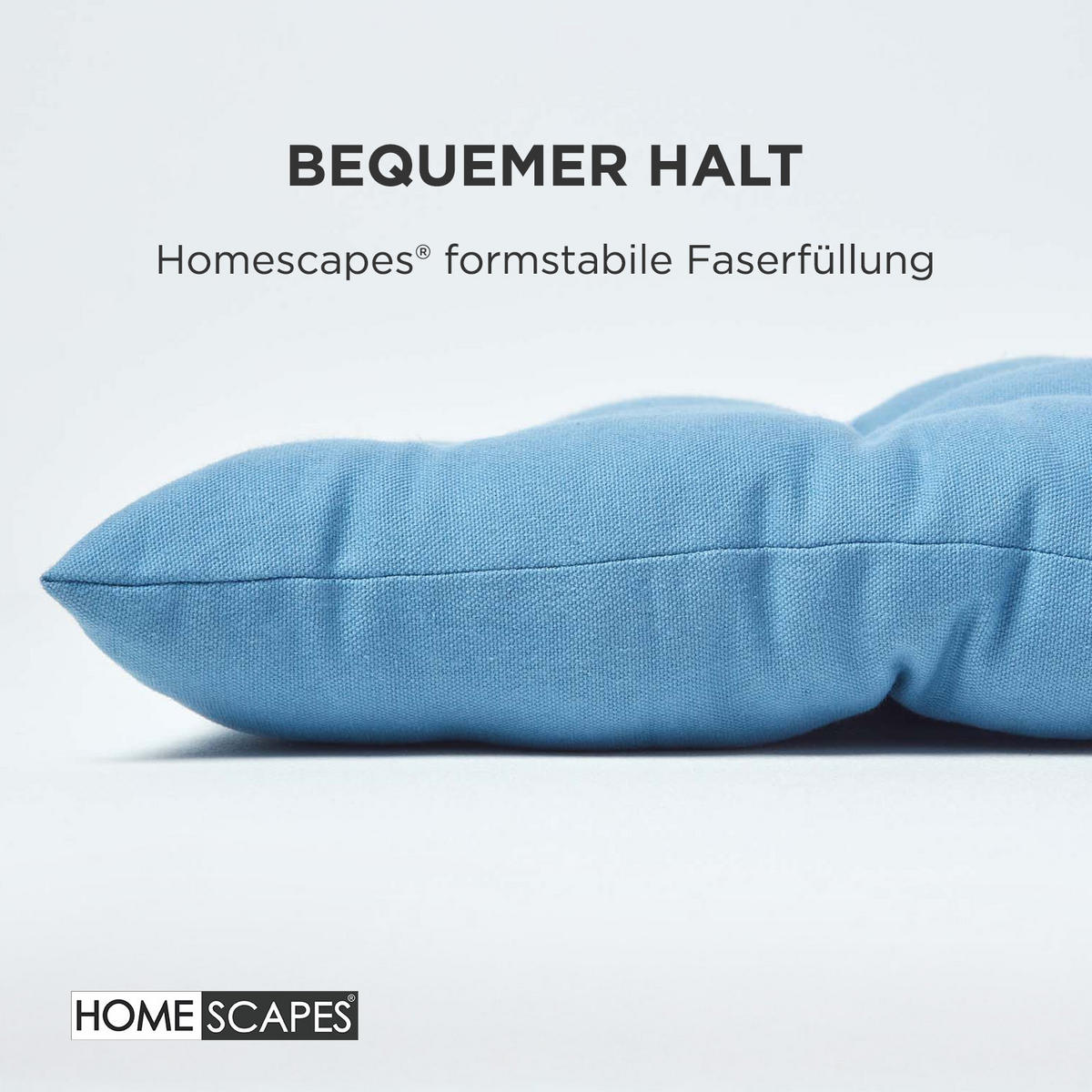 BANKAUFLAGE 2-Sitzer blau 108/42/5 cm - Blau, Textil (108/42/5cm) - Homescapes