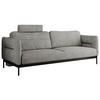 SOFA SALENTO Hellgrau Struktur - Hellgrau/Schwarz, Textil/Metall (221/82/101cm) - MKS