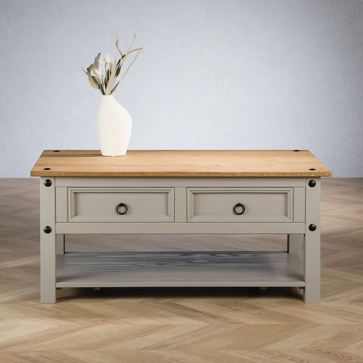 COUCHTISCH RAMON grau/braun - Braun/Grau, Holz (60/100/45cm) - IDIMEX