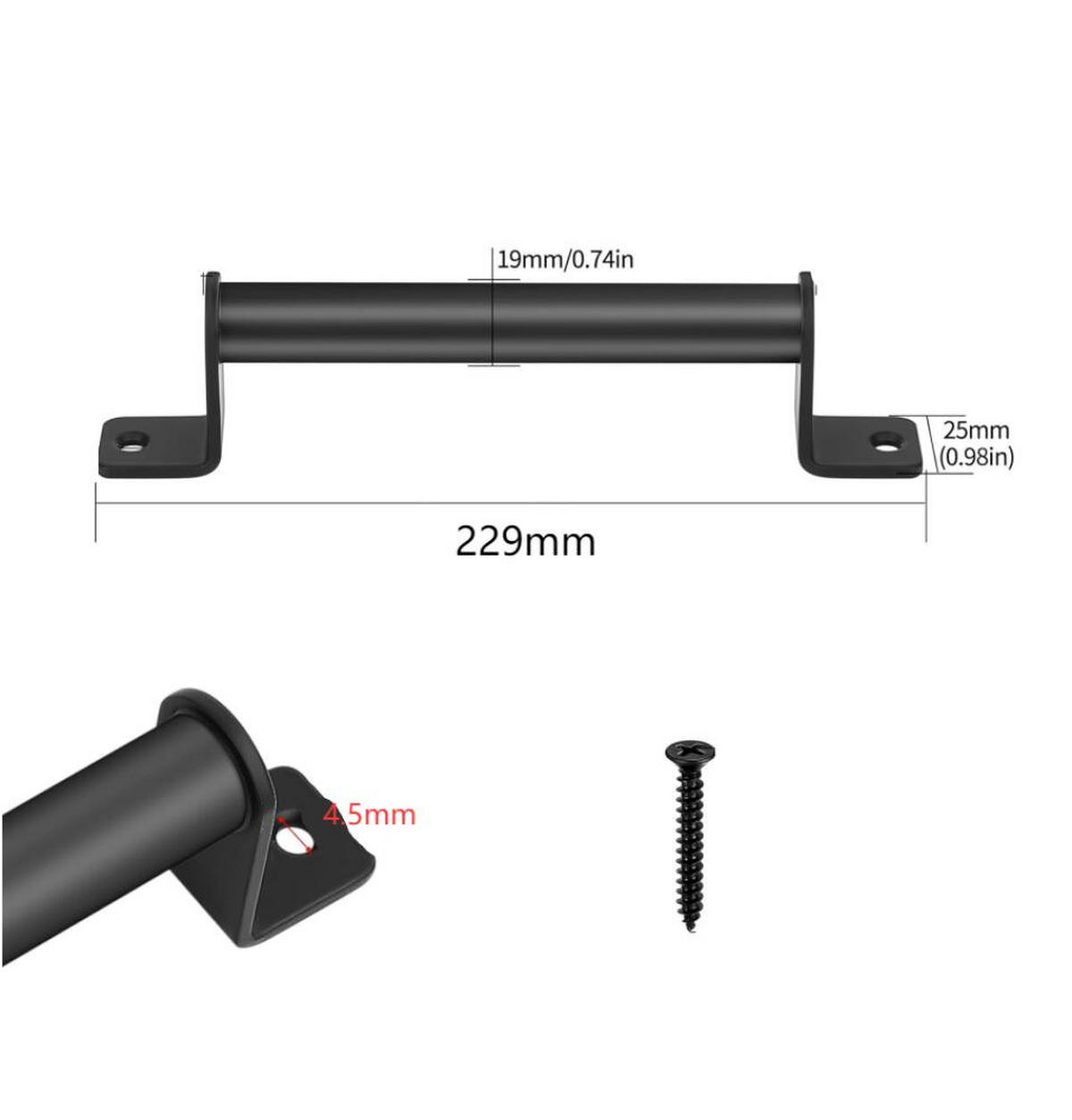 MÖBELGRIFF Schwarz 2er-Set - Schwarz, Metall (1.5/3/22.9cm)