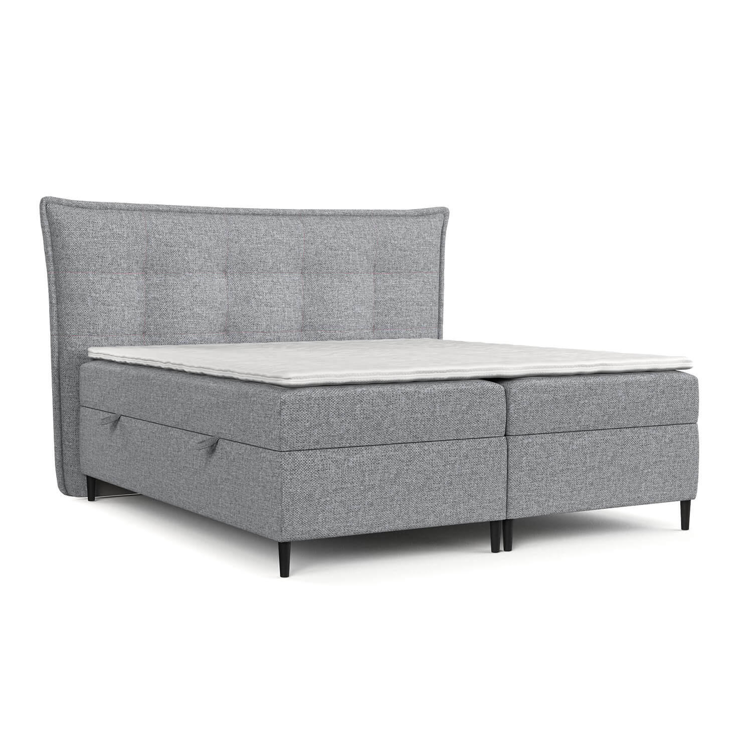 BOXBETT Las Palmas 160/200 cm Grau im Alta Stoff - Schwarz/Grau, Holz/Holzwerkstoff (160/200cm) - AltaBeds
