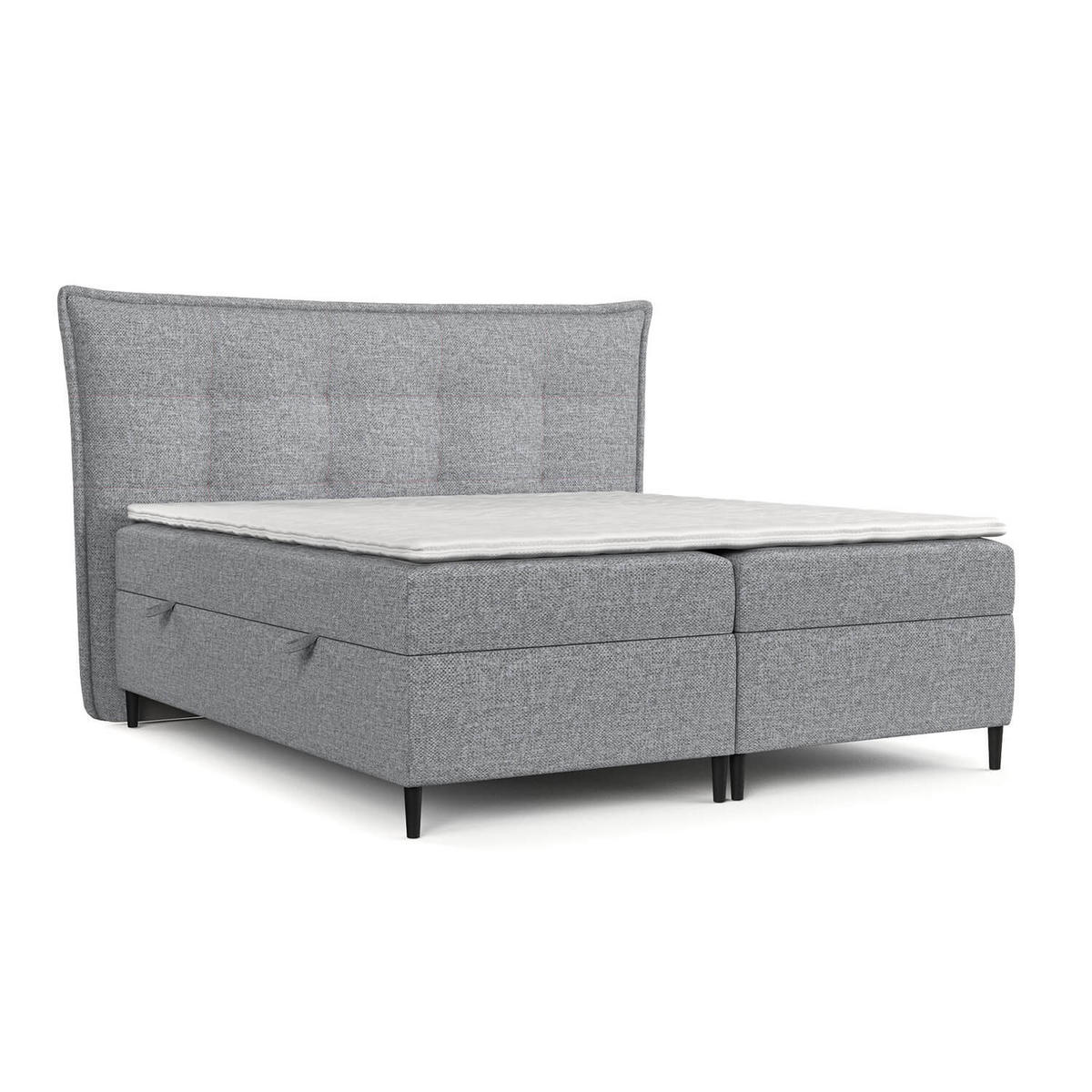 BOXBETT Las Palmas 200/200 cm Grau im Alta Stoff - Schwarz/Grau, Holz/Holzwerkstoff (200/200cm) - AltaBeds