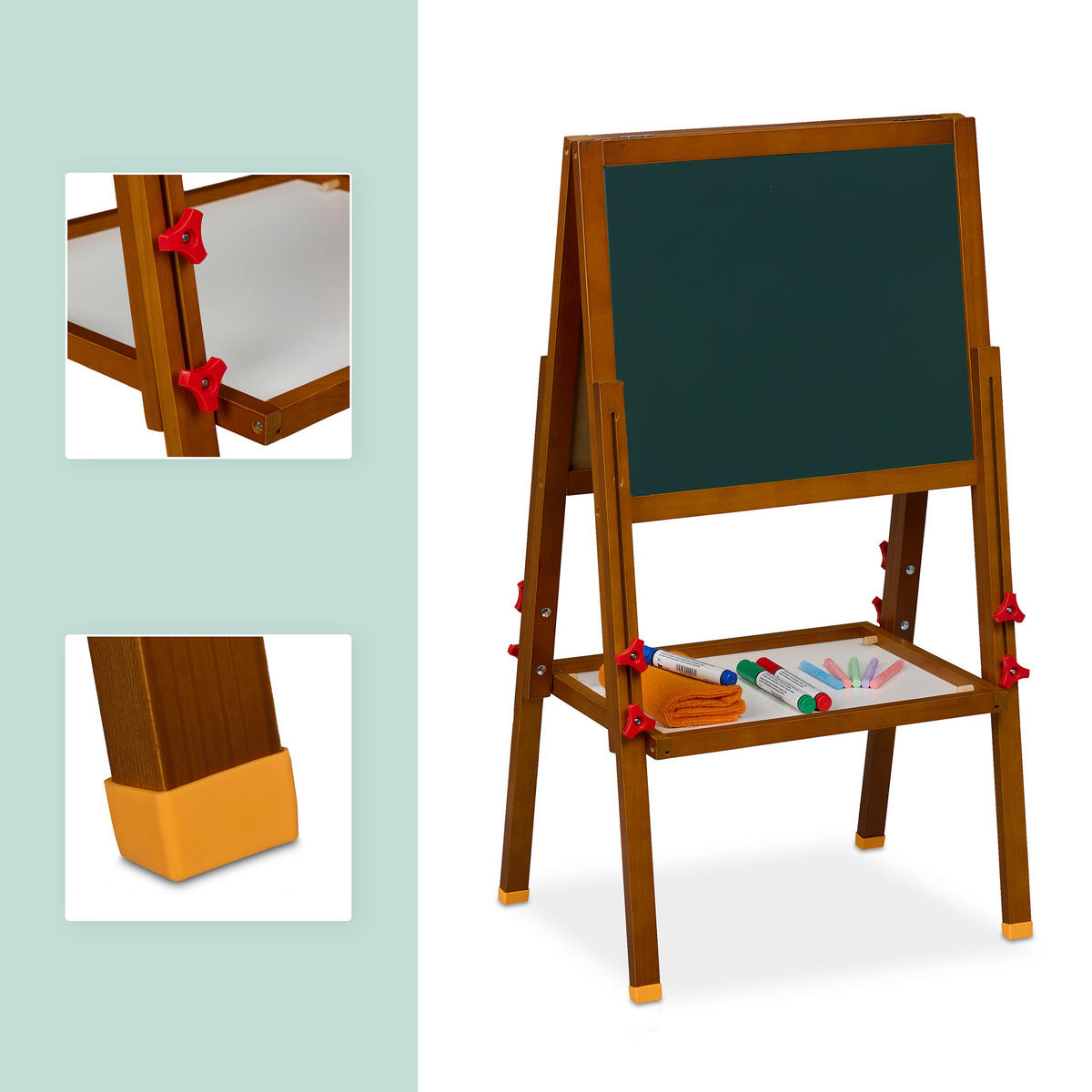 KINDERSTANDTAFEL - Multicolor, Holz/Holzwerkstoff (45/104/42cm) - Relaxdays