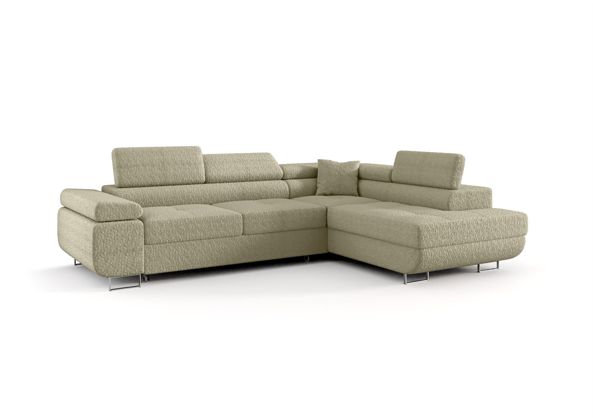 ECKSOFA Monaro Mit Schlaffunktion - Hellbraun, Holzwerkstoff/Textil (275/202cm) - Fun Möbel