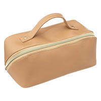 KOSMETIKTASCHE Kunstleder 23/12/12 cm - Beige, Textil (12/12/23cm)