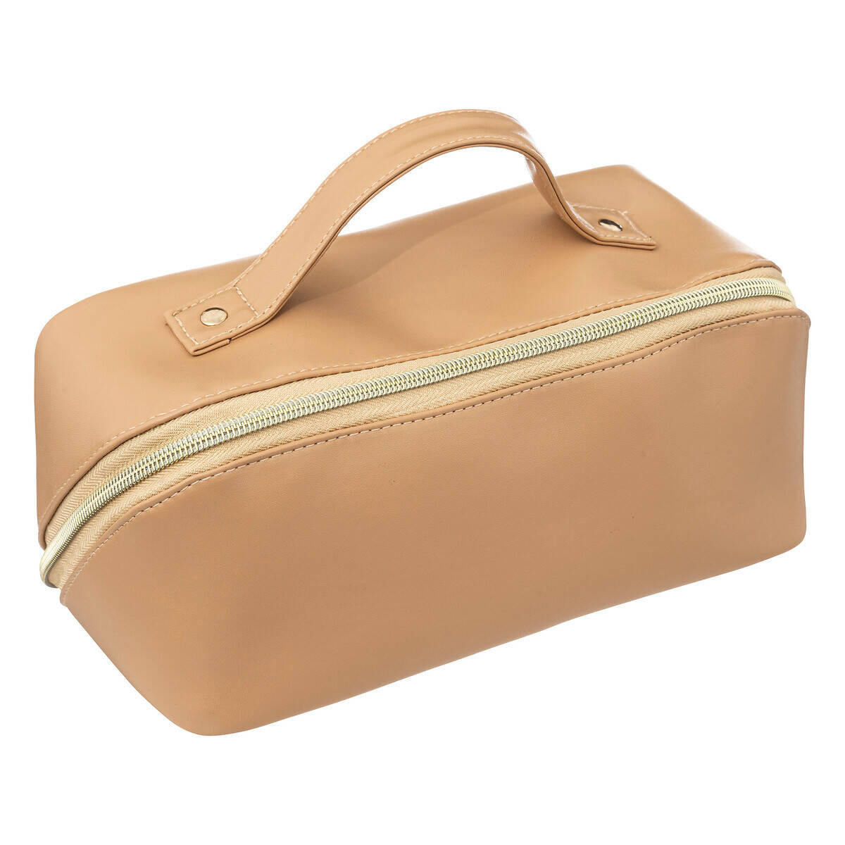 KOSMETIKTASCHE Kunstleder 23/12/12 cm - Beige, Textil (12/12/23cm)