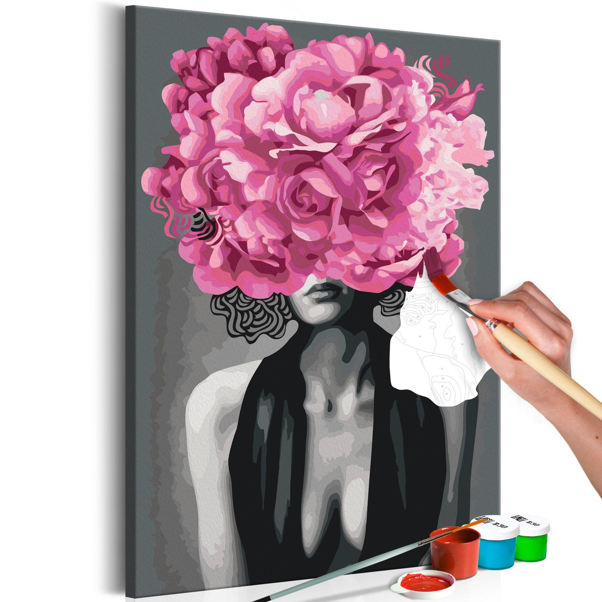 MALEN NACH ZAHLEN 40/50 cm - Pink/Schwarz, Textil (1.4/50cm) - KUNSTLOFT