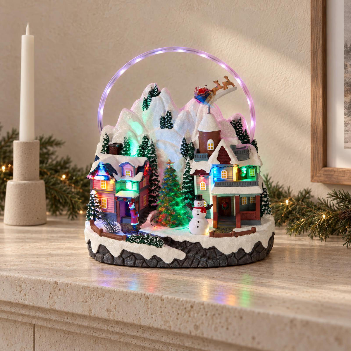 WEIHNACHTSSZENE mit Regenbogen 27/17/28 cm - Multicolor, Kunststoff (17/28/27cm) - Home Styling Collection