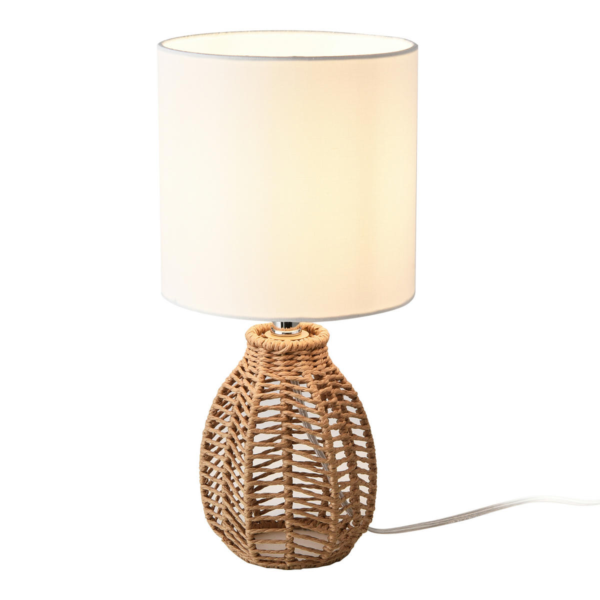 TISCHLAMPE Alfreton - Naturfarben/Weiß, Naturmaterialien/Textil (17/17/36cm) - lux.pro