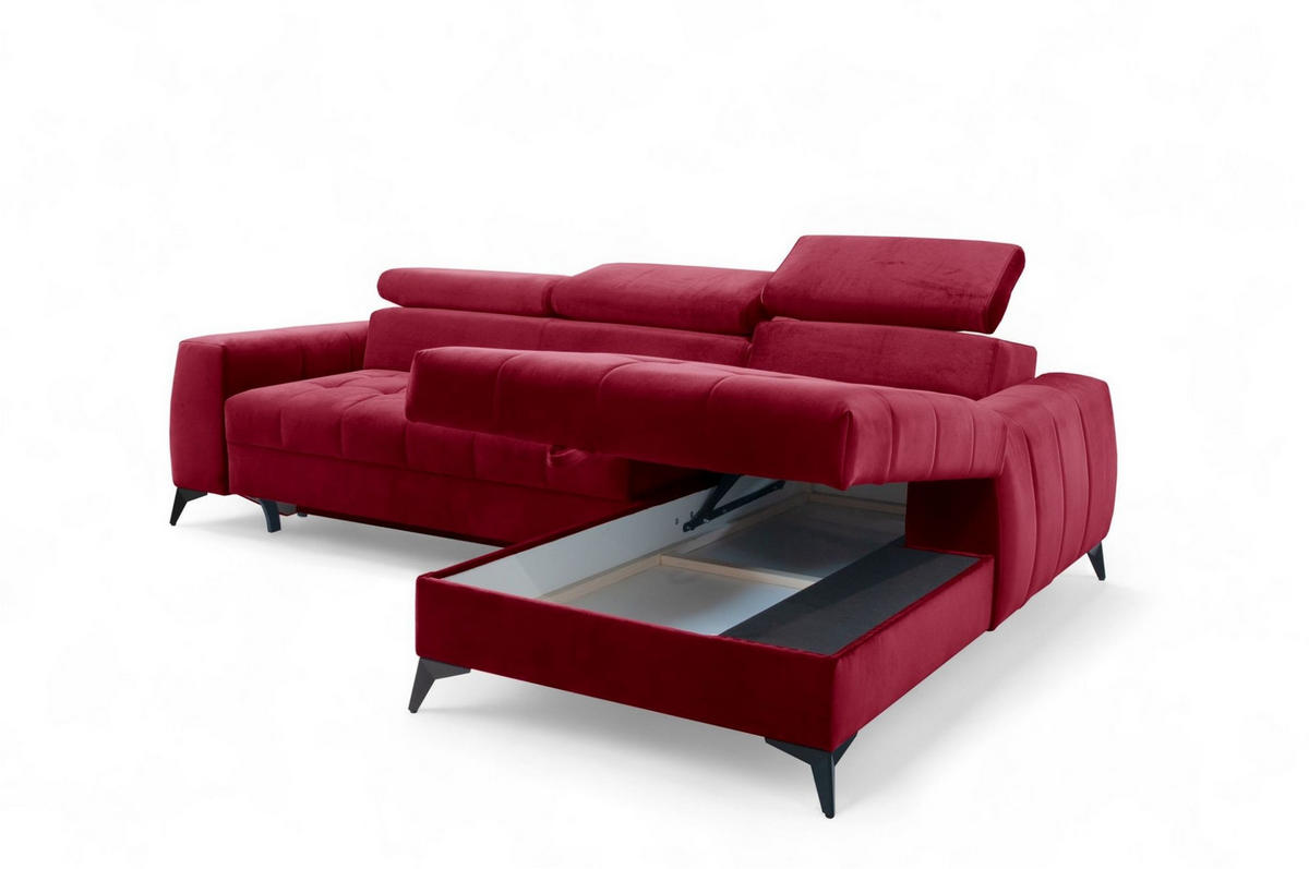 ECKSOFA Agnesa Xs In Salvador - Rot, Holzwerkstoff/Textil (260/200cm) - Fun Möbel