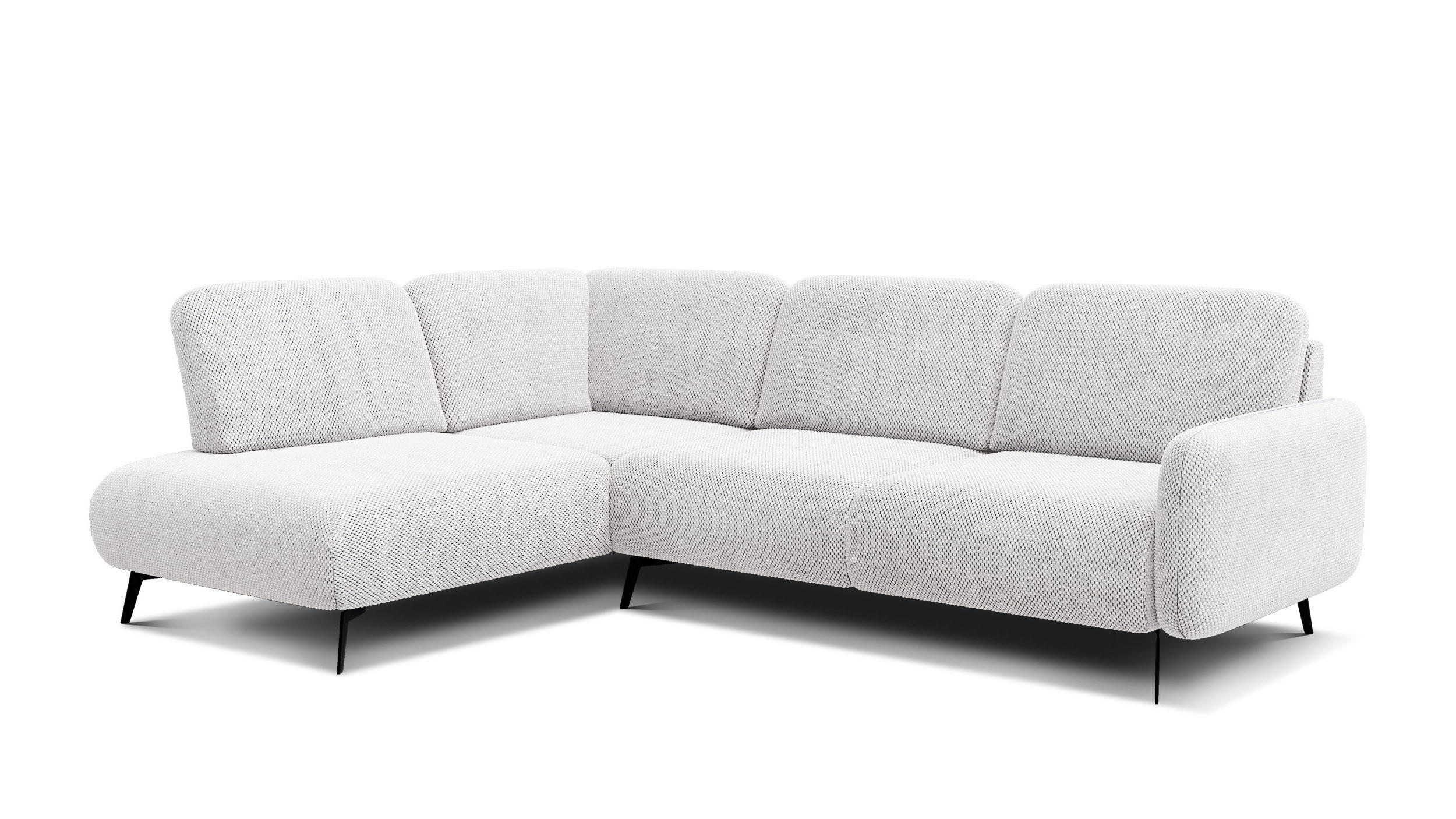 ECKSOFA FEBE 5-Sitzer links, creme - Creme/Schwarz, Holz/Textil (271/190cm) - Courtois Laville