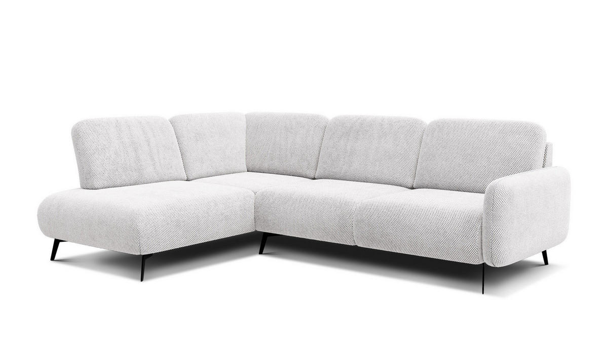 ECKSOFA FEBE 5-Sitzer links, creme - Creme/Schwarz, Holz/Textil (271/190cm) - Courtois Laville