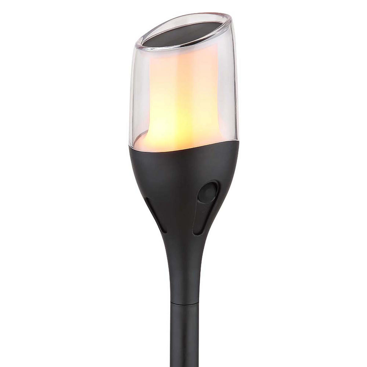LED AUSSENLEUCHTE Solar Fackel Schwarz 2er Set - Schwarz, Kunststoff (7.5/7.5/64.5cm) - Globo Lighting