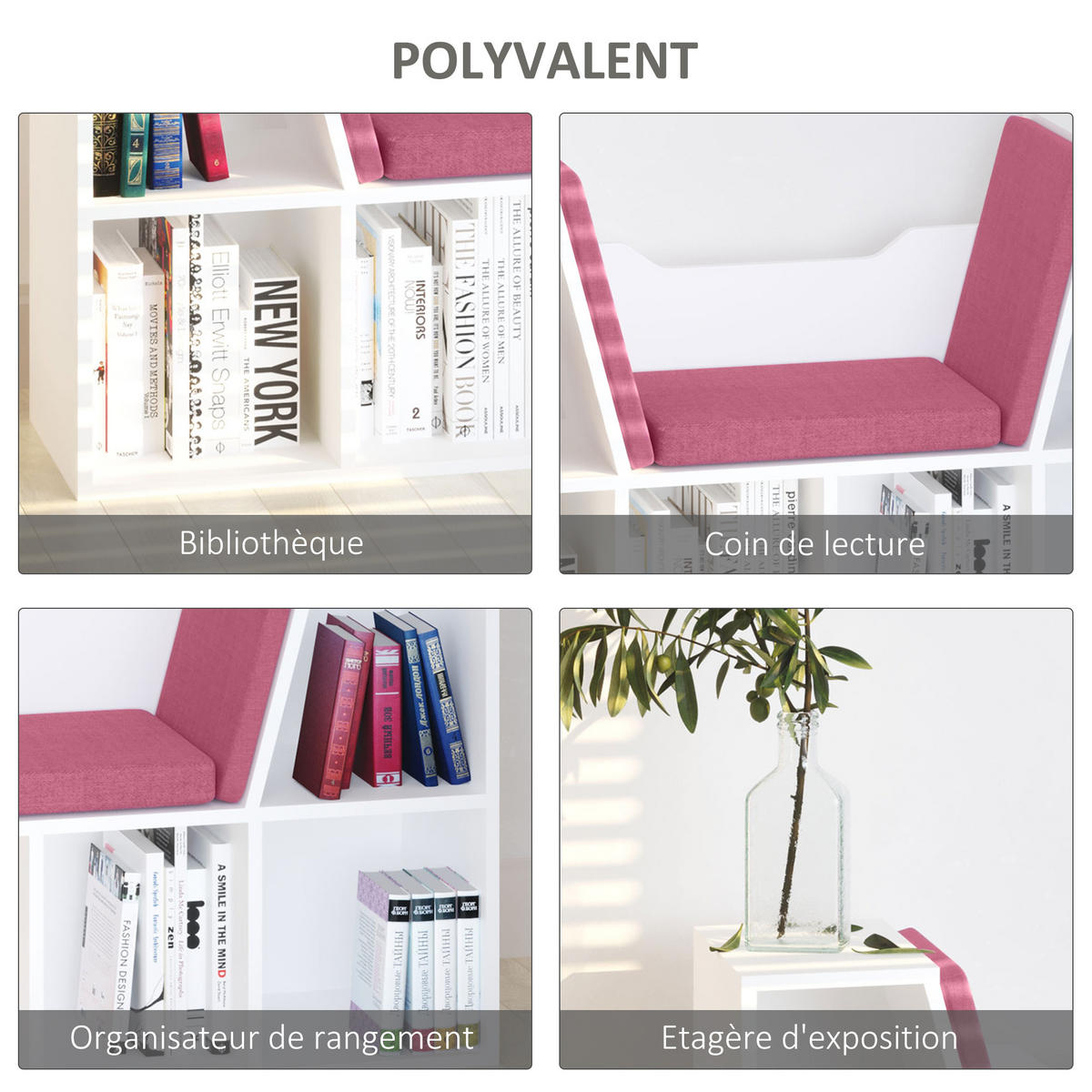 KINDERREGA DE-15470 102/30/61 cm, 6 Fächer Rosa - Pink, Holzwerkstoff (102/61/30cm) - ComfortXL