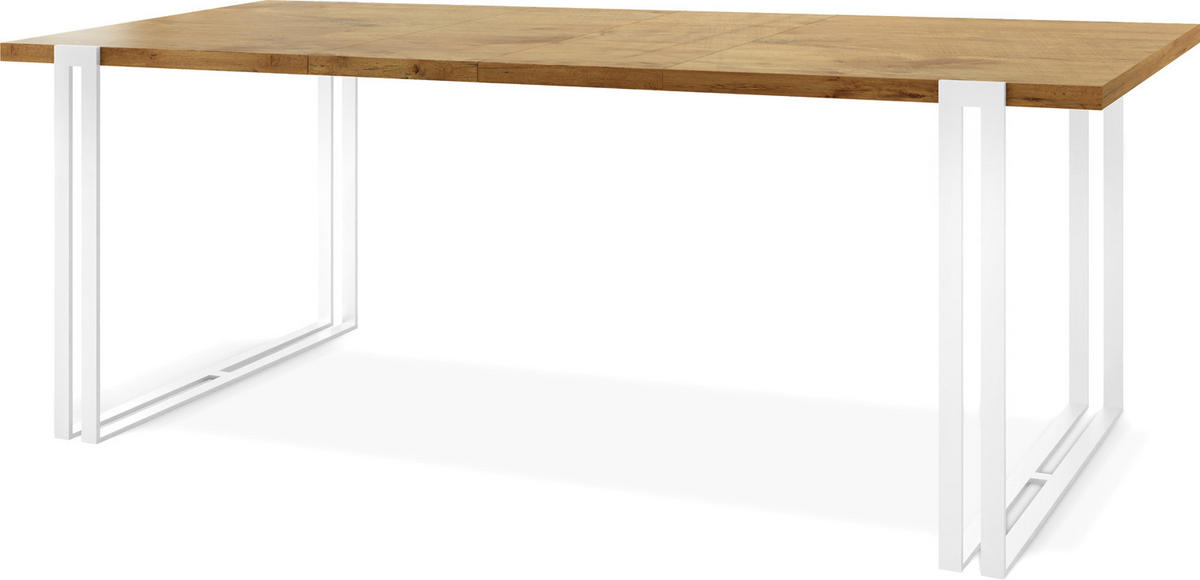 ESSTISCH Lilo rechteckig ausziehbar, Lancelot Eiche 160-260/90/76 cm - Eichefarben/Braun, Holzwerkstoff/Metall (90/260/76cm) - WFL GROUP