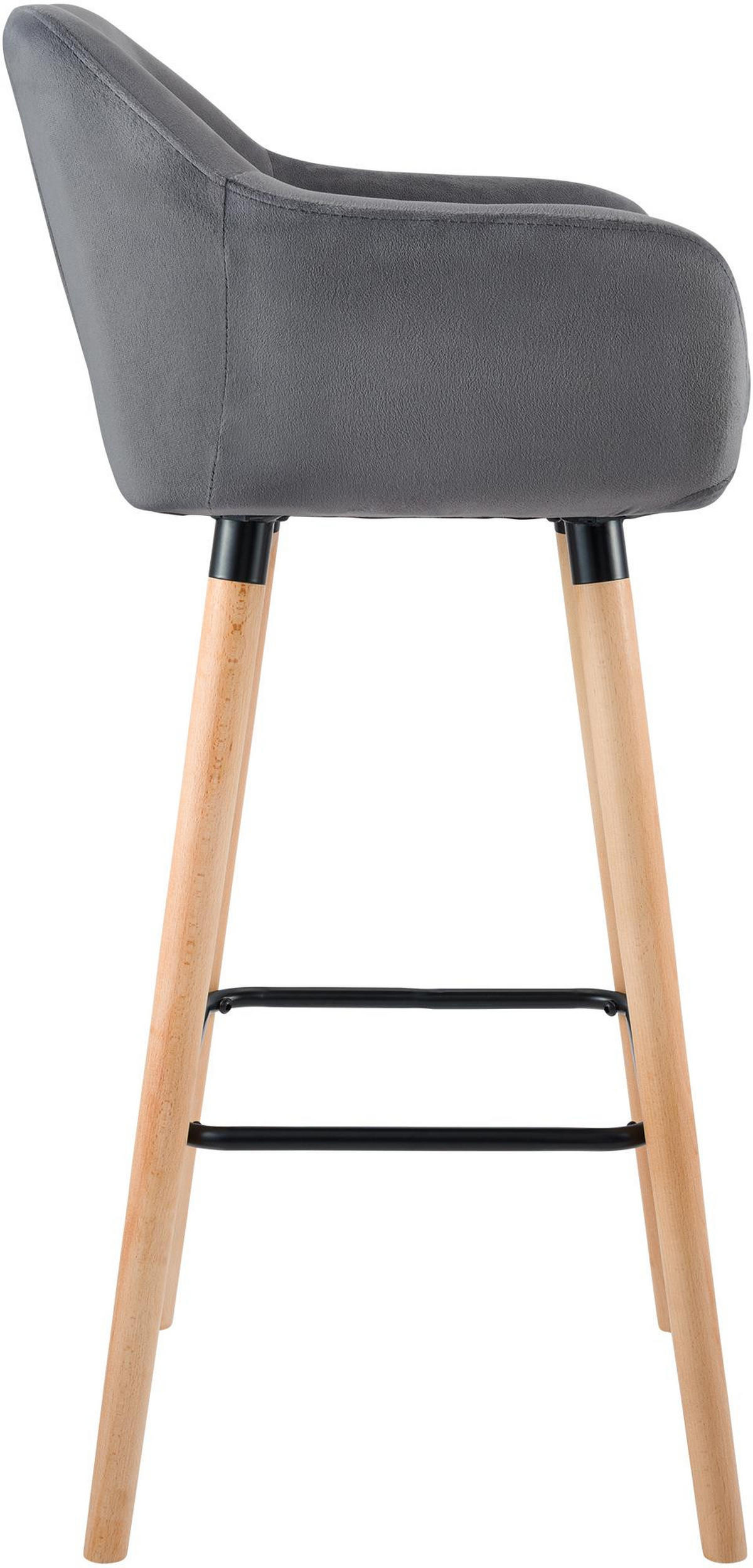 BARHOCKER 2er Set Mirid Samt Grau - Grau, Textil (55/99/46cm) - DELUKE