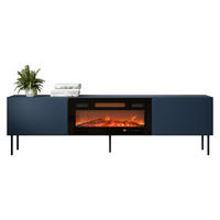 TV-LOWBOARD Rafael 200 EF mit Kamin - Blau, Holzwerkstoff/Metall (200/58/40cm) - MIRJAN24