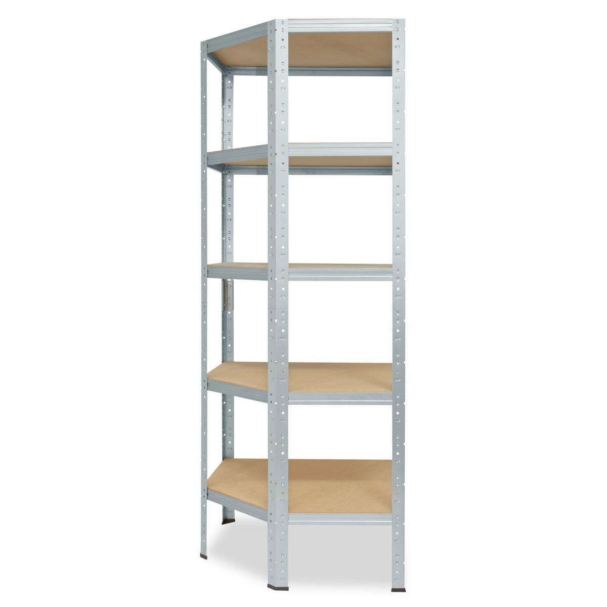 ECKREGAL HOME 180x80x50 cm in verzinkt mit 5 Böden und 175 kg Traglast pro Boden - Silberfarben, Metall (80/180/50cm) - shelfplaza