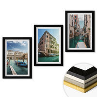 WANDBILDER 3er-Set - 20x30 cm Schwarzer Rahmen - Architektur der Kanäle von Venedig - Schwarz, Kunststoff (20/30cm) - ArtPrintCave