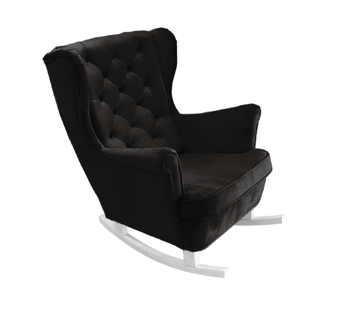 SCHAUKELSESSEL mit gepolstertem Sitz und Armlehnen, 102x81x95 cm, Schwarz_29884 - Aubergine/Weiß, Holz/Textil (81/102/95cm) - DomoHome