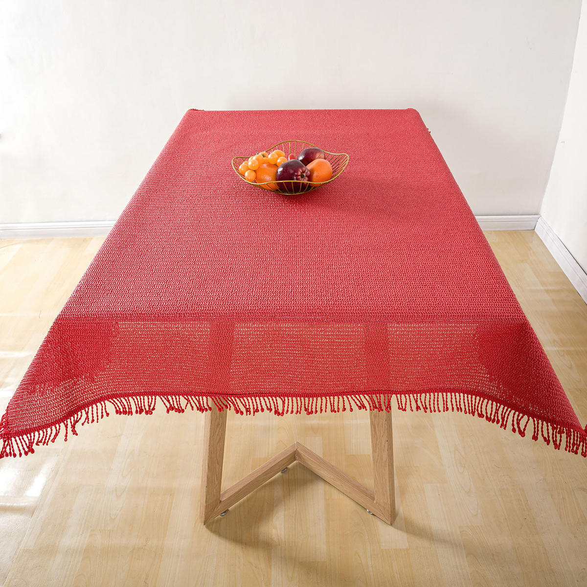 TISCHDECKE Gartentischdecke Rot 130x160 cm Weichschaum - Rot, Textil (130/160cm) - TiborTex