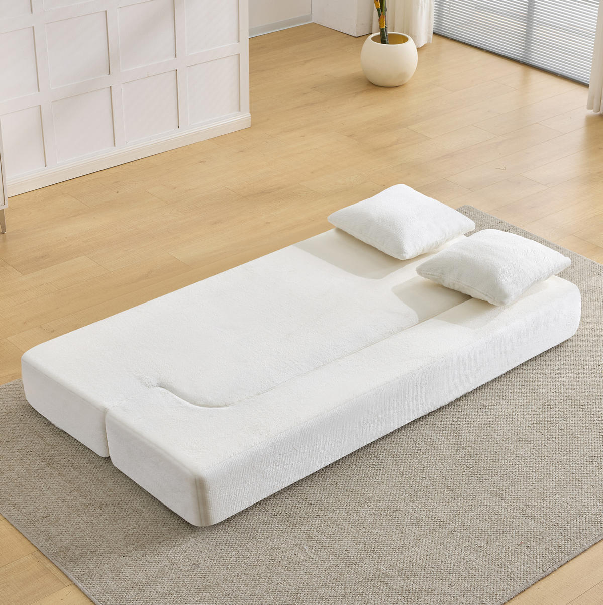 SCHLAFSOFA klappbar White 2-Sitzer - Weiß, Kunststoff (52/48/190cm) - Meubliv