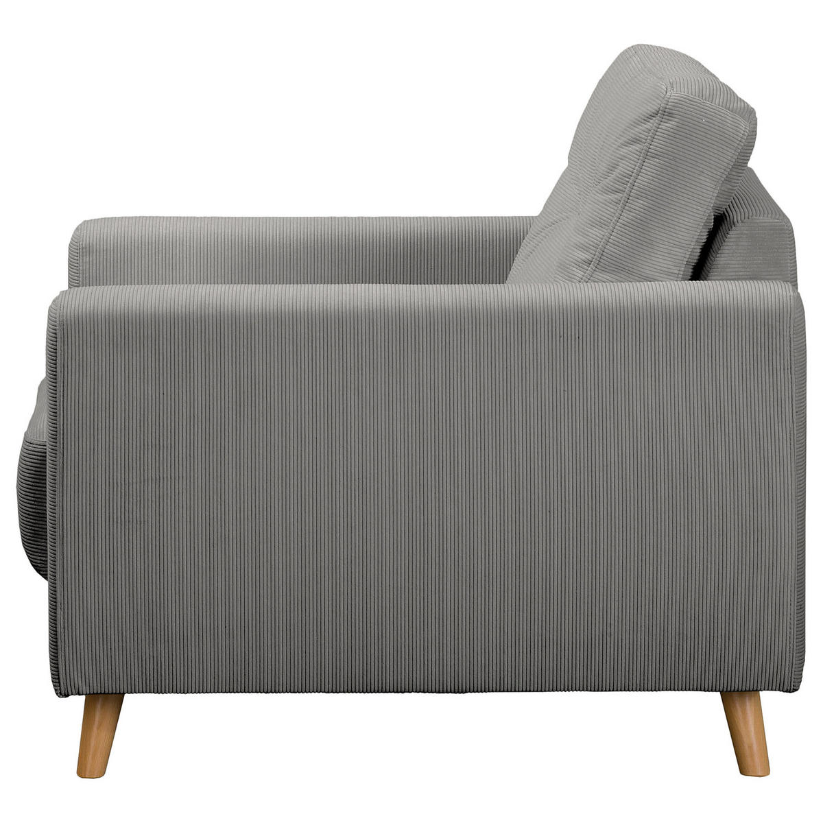 SESSEL - Braun/Grau, Holz/Textil (80/90/87cm) - home24