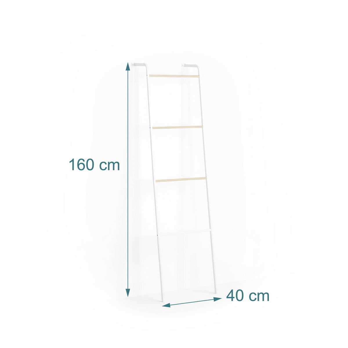 HANDTUCHLEITER - Weiß, Metall (40/158/28cm) - Relaxdays