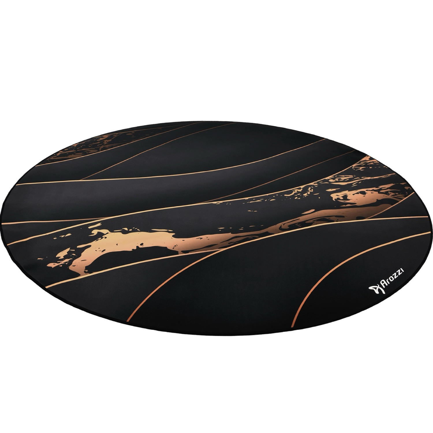 BODENSCHUTZMATTEN Zona Runden 121 cm Schwarz/Gold - Goldfarben/Schwarz, Textil (121/121cm) - Arozzi