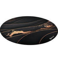 BODENSCHUTZMATTEN Zona Runden 121 cm Schwarz/Gold - Goldfarben/Schwarz, Textil (121/121cm) - Arozzi