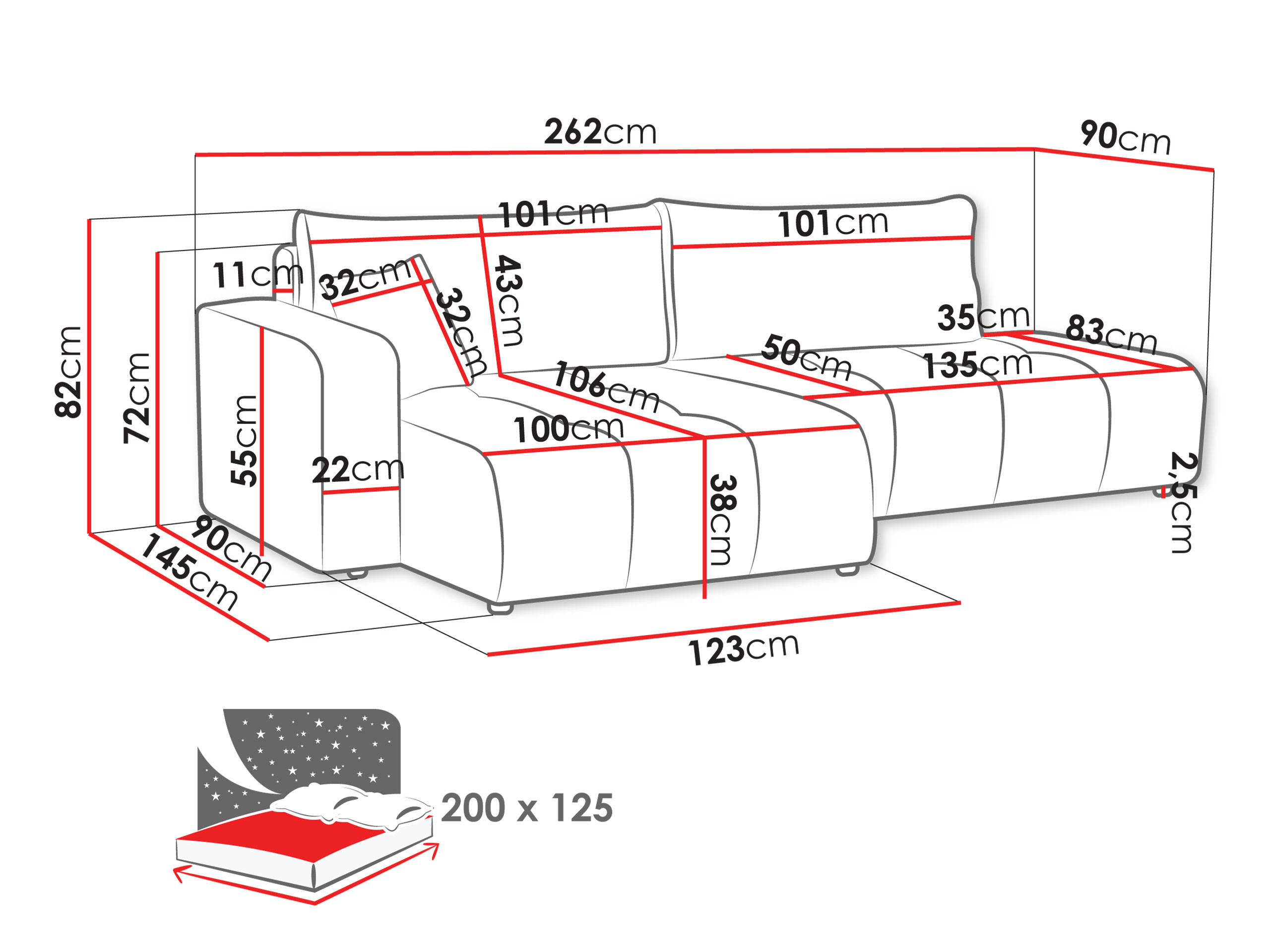 Thumbnail - Mirjan24 Ecksofa, Natur, Textil, 5-Sitzer, Ottomane links,L-Form, 262x145 cm, Wohnzimmer, Sofas & Couches, Wohnlandschaf...