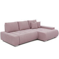 ECKSOFA NIKO Rechts, mit Schlaffunktion und Bettkasten, Rosa - Rosa, Textil (227/153cm) - Idohome