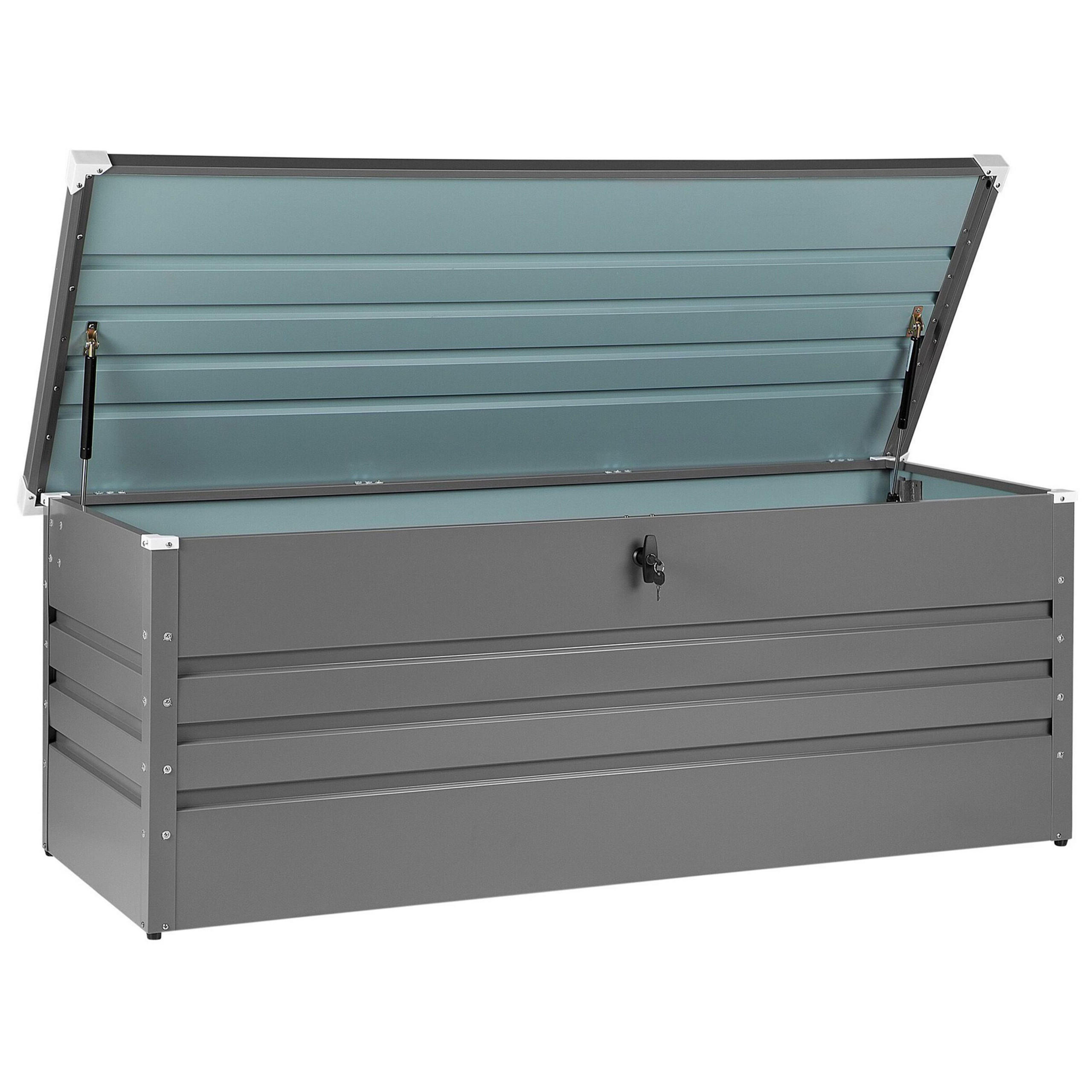AUFLAGENBOX Stahl grau 165/70 cm Cebrosa - Grau, Metall (165/63/70cm) - Beliani