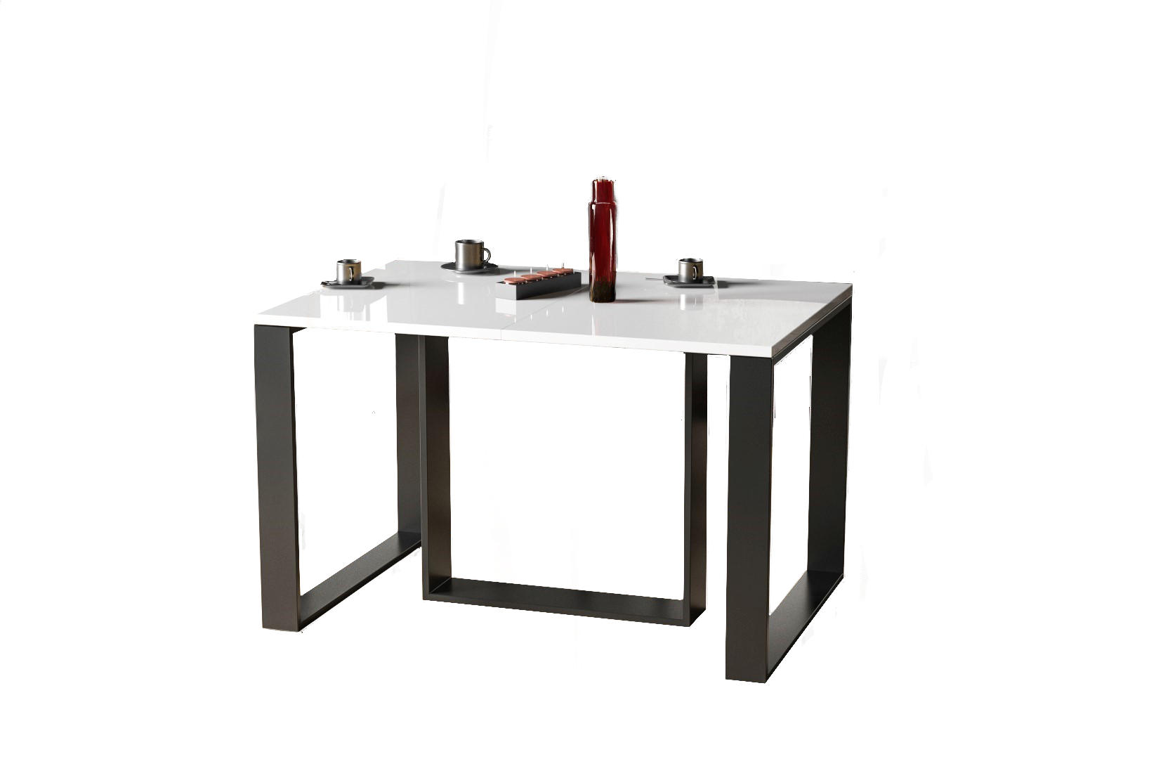 Endo-Moebel Esstisch Weiß Hochglanz 80x76x130 cm