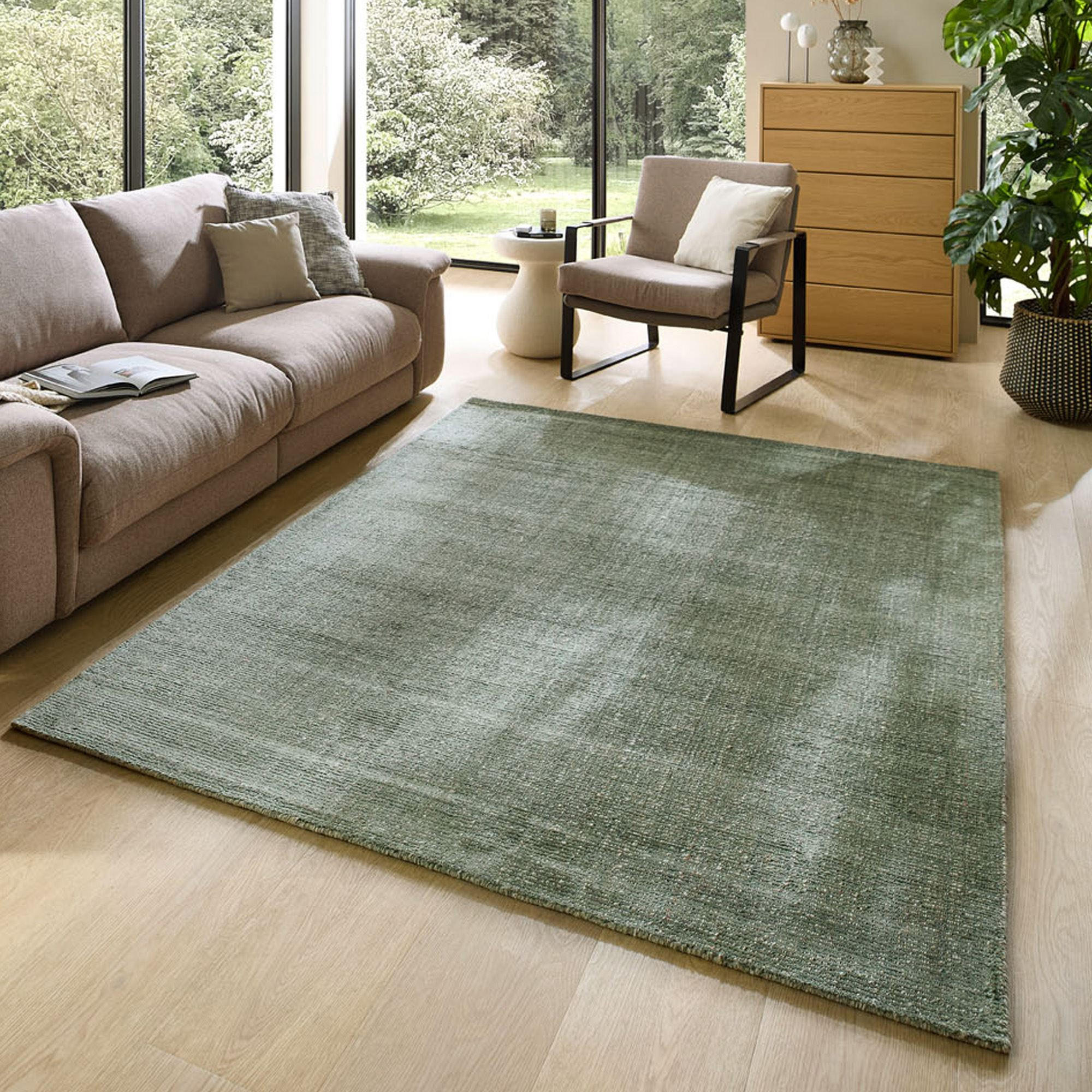 HANDWEBTEPPICH Venus 170x240 cm - Grün, Textil (170/240cm) - THEKO