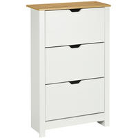 SCHUHSCHRANK 72/26/112 cm in Weiß mit 3 Klappen und Ablage - Weiß, Holzwerkstoff (72/112/26cm) - Flora Grace