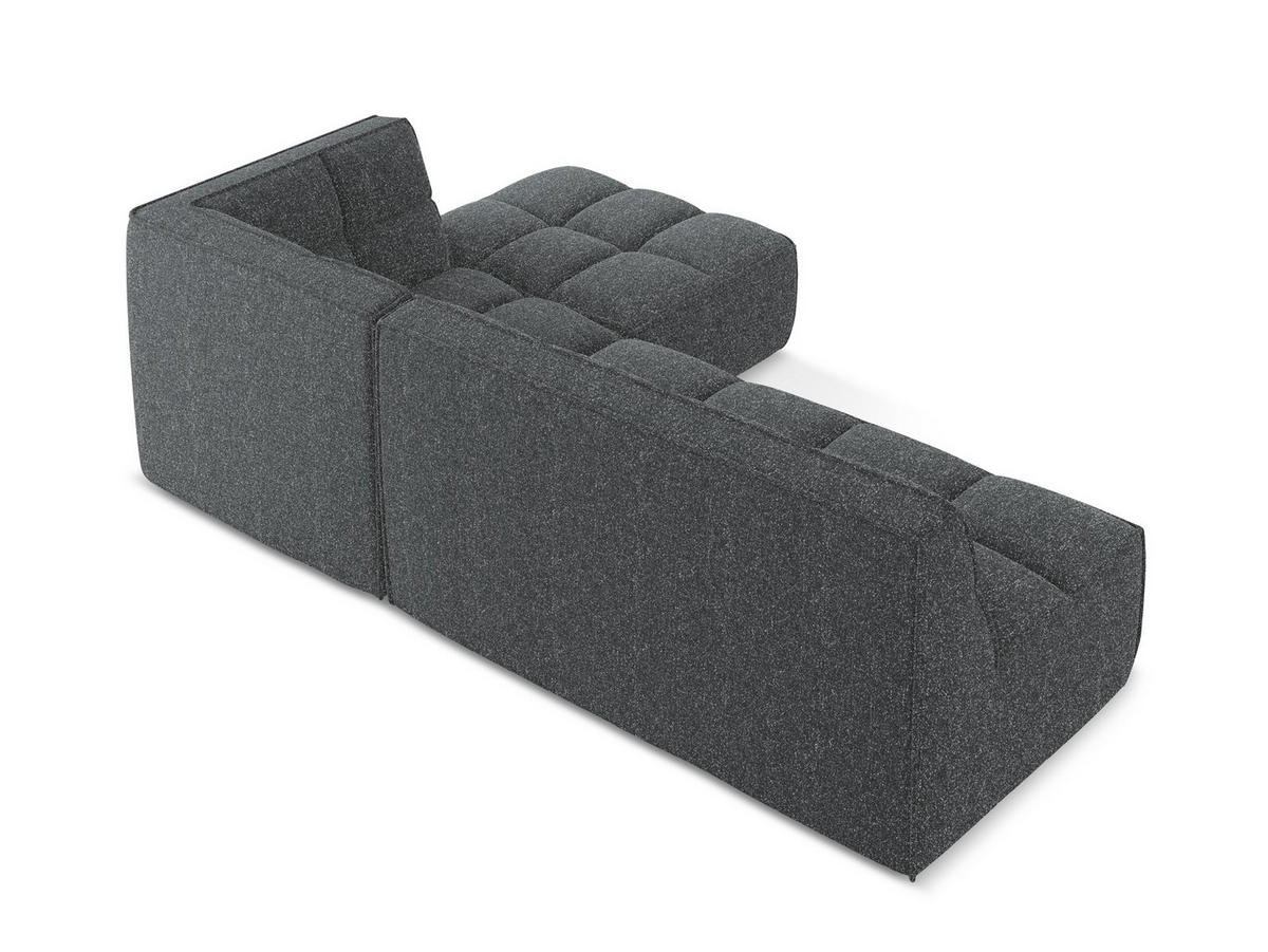 ECKSOFA Beidseitig Strukturstoff Stoff Grau - Schwarz/Graphitfarben, Kunststoff/Textil (258/178cm) - Makamii